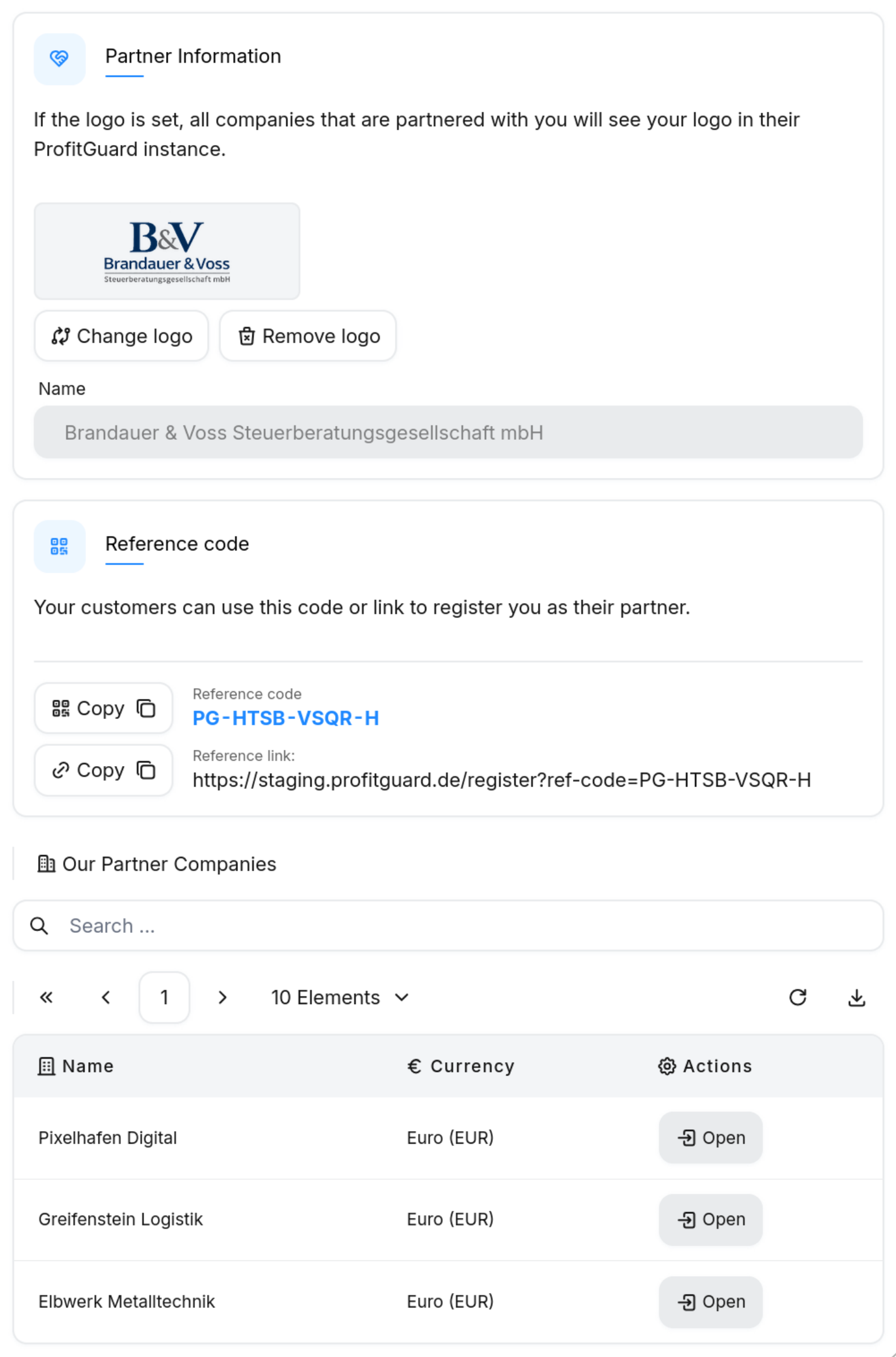 The ProfitGuard partner portal